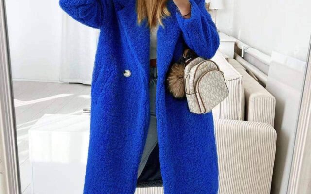 teddy coat blue