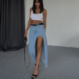 Denim Skirt     ( xl )